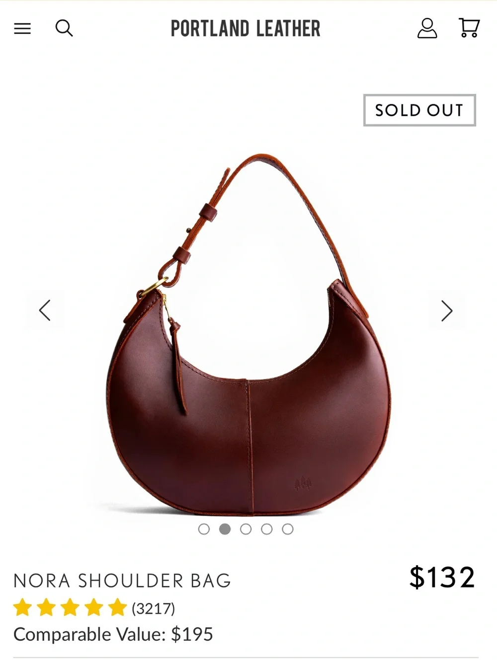 Portland Leather Nora Shoulder Bag in Merlot